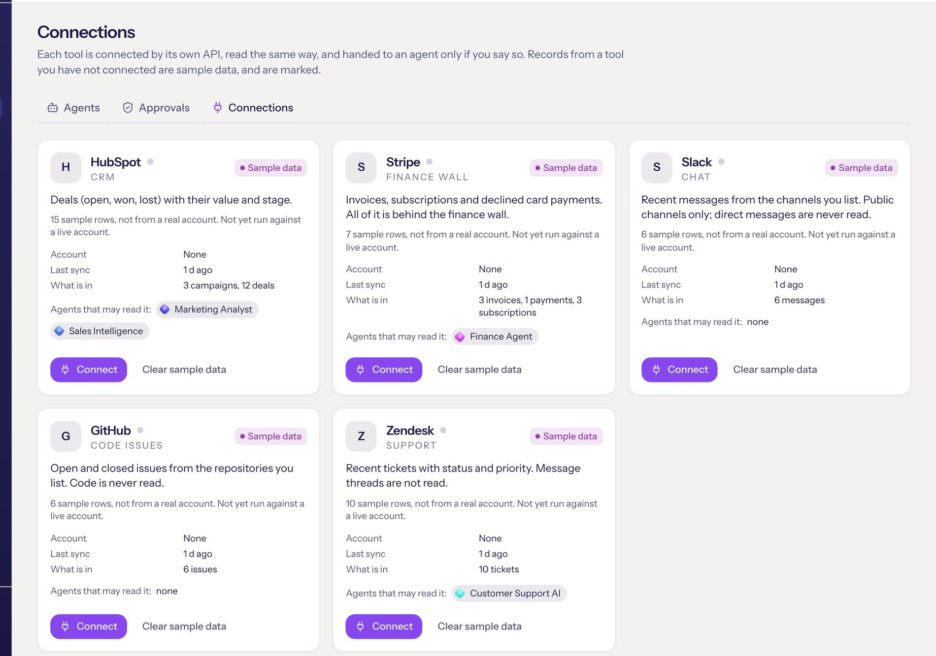 Connections: a real screen of the app